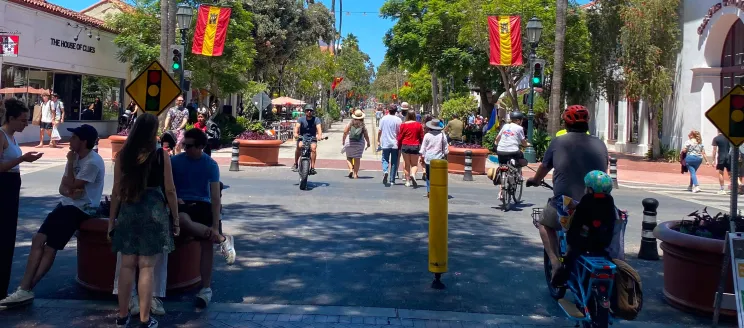 State Street Bikes Pedestrians Intersection